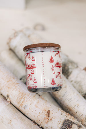 Signature Holiday Toile Print Candle