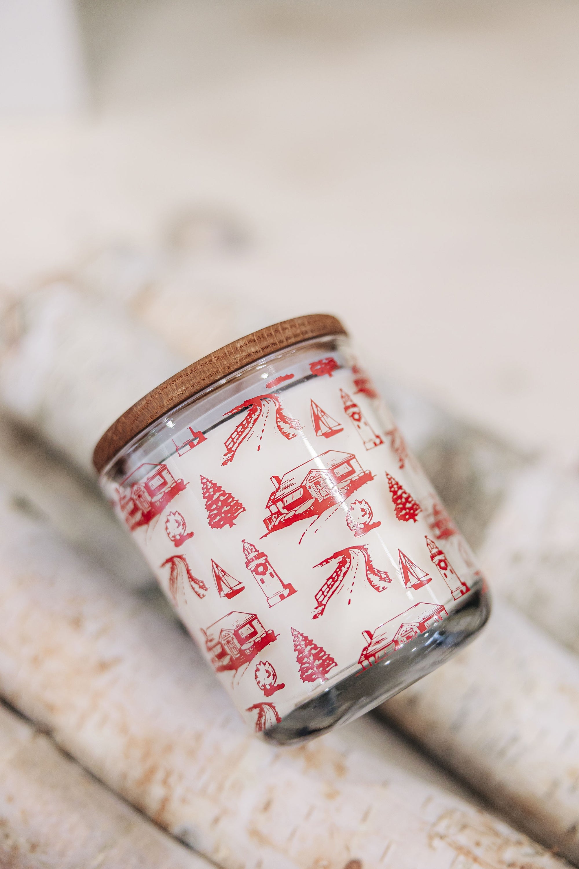 Signature Holiday Toile Print Candle