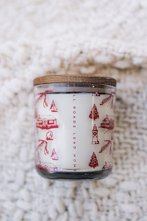 Signature Holiday Toile Print Candle