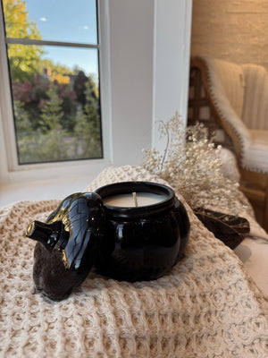 Glass Pumpkin Spice Up Your Life Candle Black
