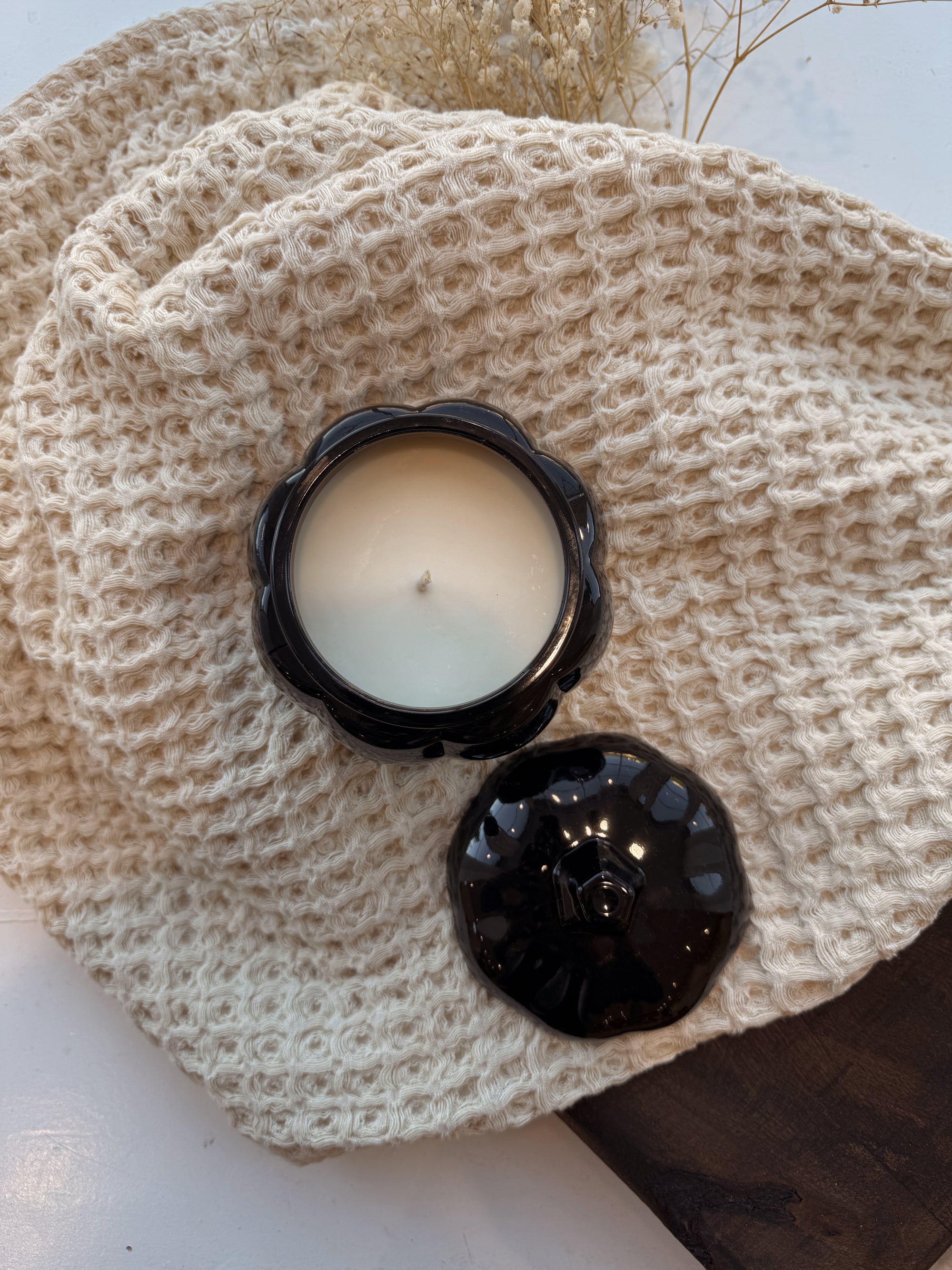 Glass Pumpkin Spice Up Your Life Candle Black